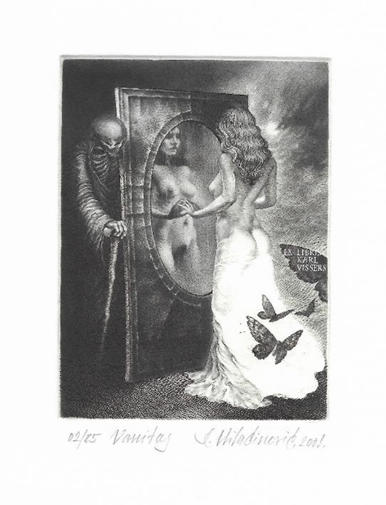 Ets/ aquatint/ mezzotint van  Ivan Miladinovic (SER) uit 2001